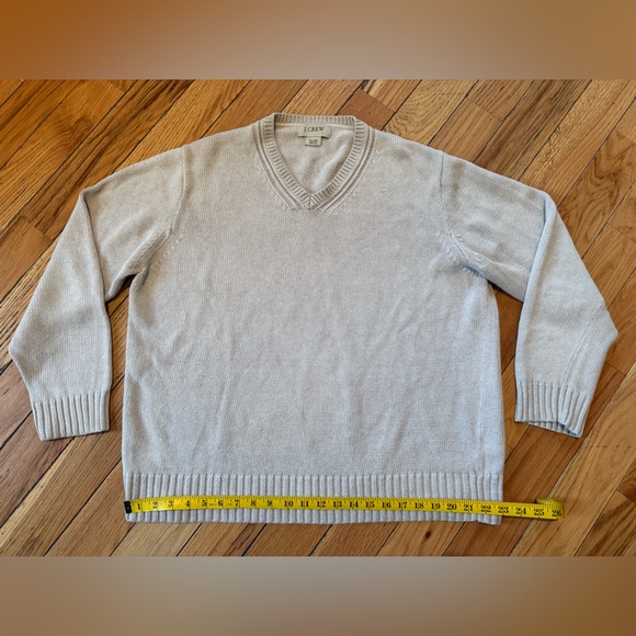 J Crew Pullover V-Neck Sweater Beige 59% Linen 41% Cotton Men’s Size Large - Picture 10 of 10